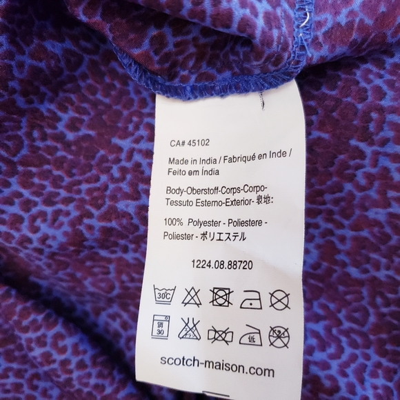 Scotch & Soda Purple Patterned Belted Dress, Sz S - Picture 6 of 6
